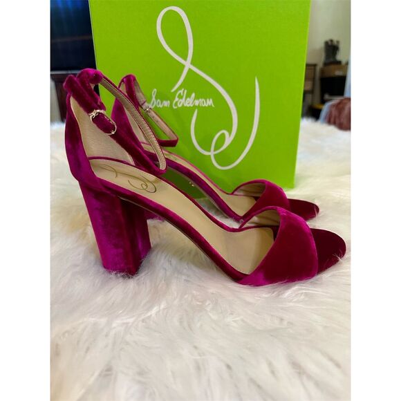 Sam Edelman Women's Velvet  Slingback Raspberry, Size 10 New in Box - Picture 7 of 17
